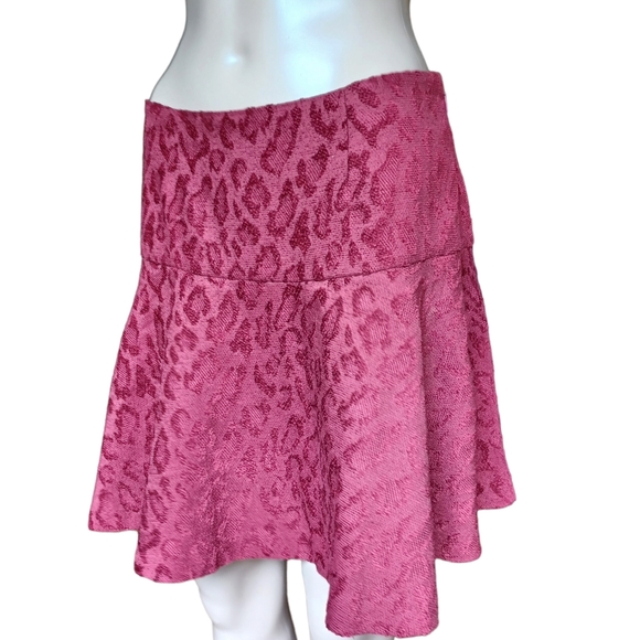 Free People Red Aline Skater Skirt Velvet Size 8 - Picture 3 of 8